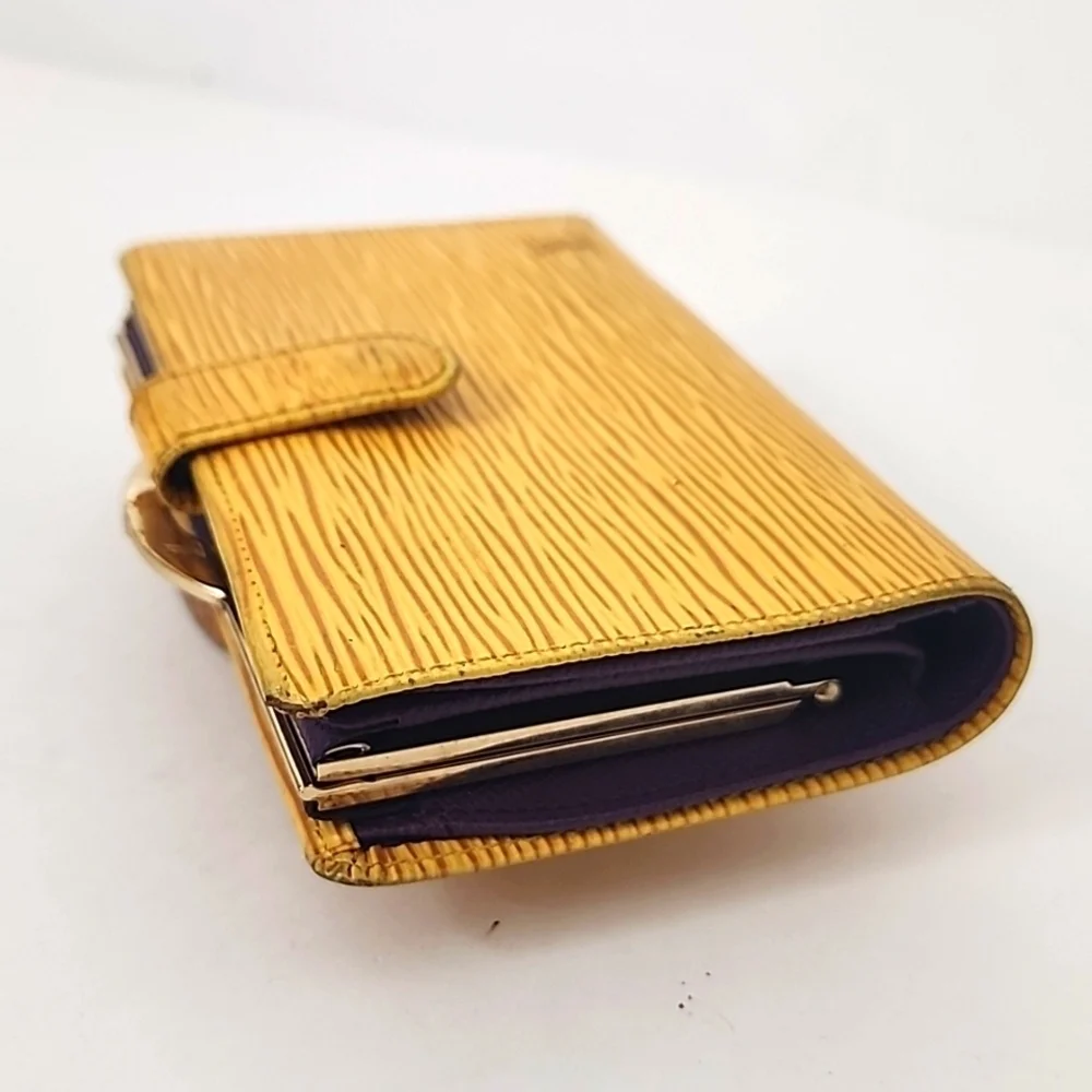 Louis Vuitton Yellow Epi Leather Kiss Lock Bifold Wallet